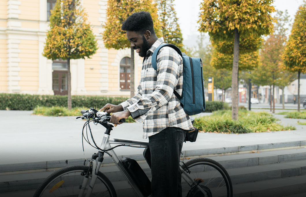 Man riding a bicycle